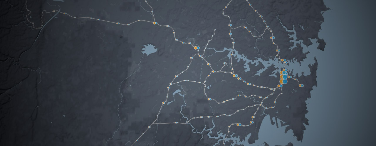 BTS Arup transport and population data visualisation interfaces