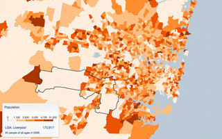 BTS Arup transport and population data visualisation interfaces