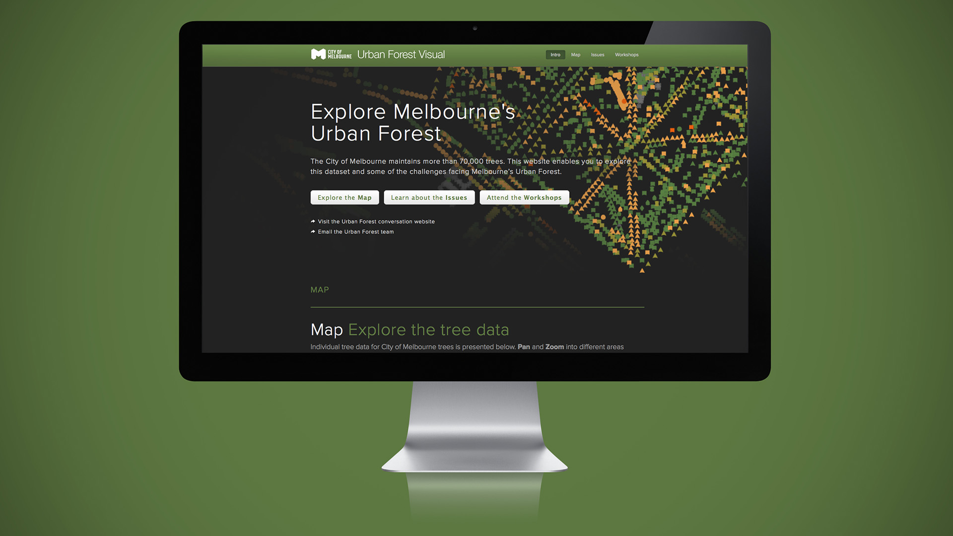 Melbourne Urban Forest interactive web visualisation