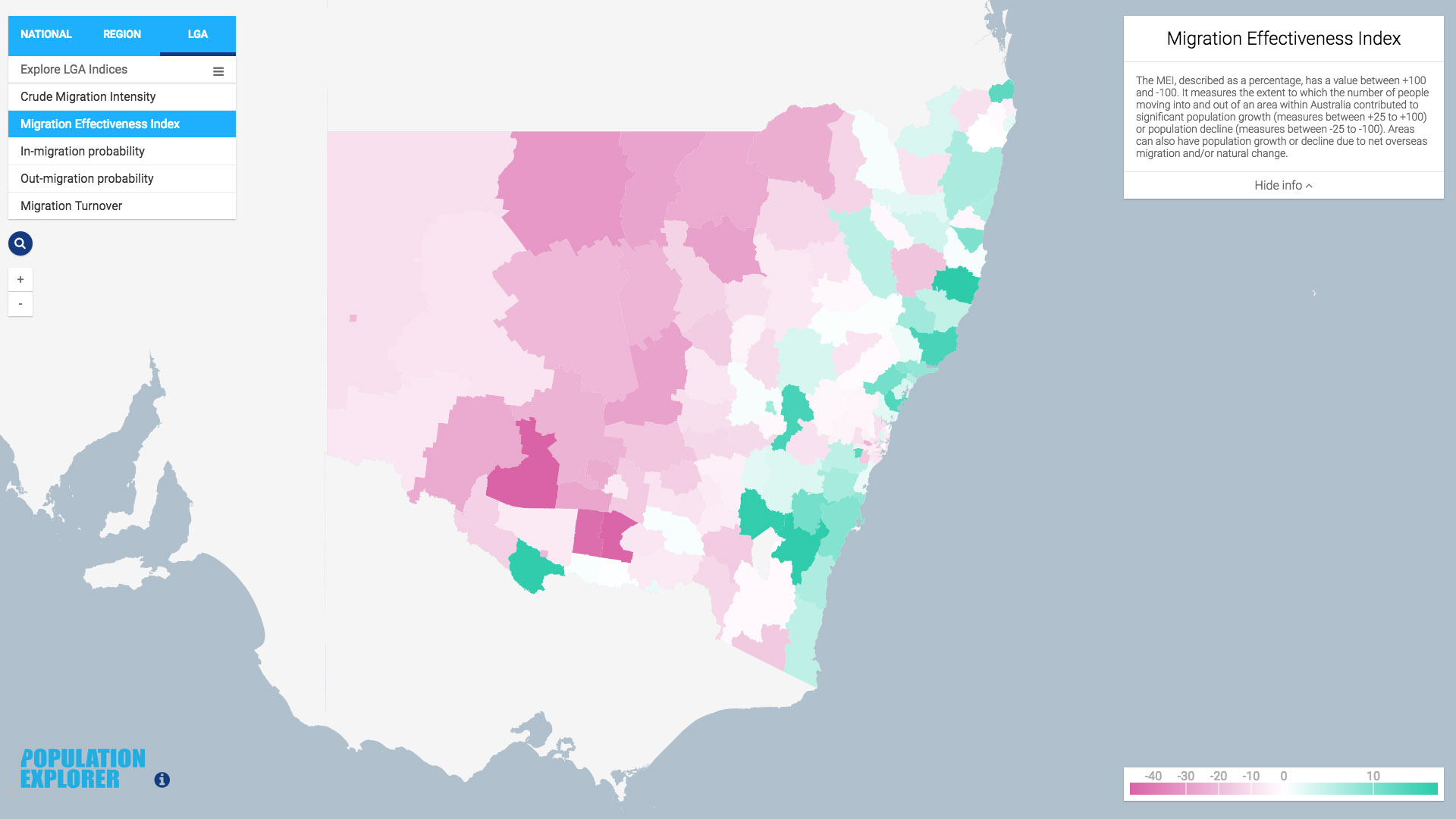 Migration Explorer — index overlay